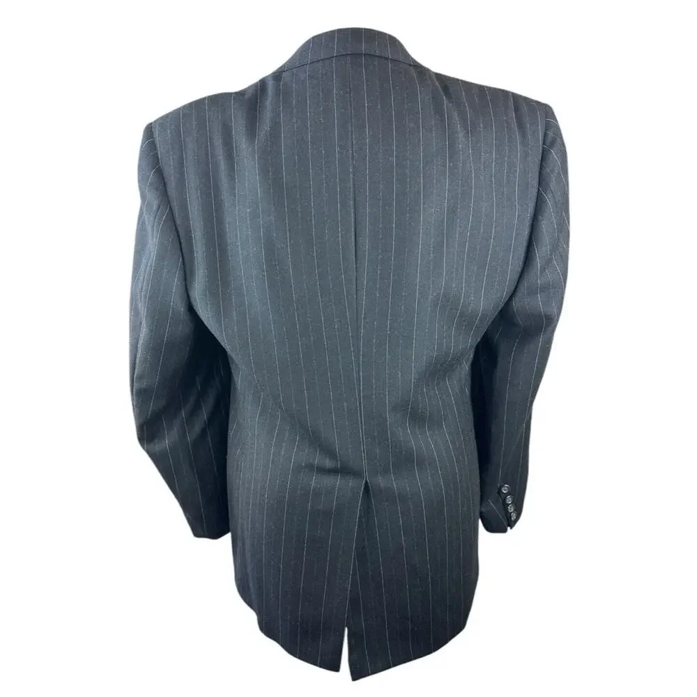 Polo Ralph Lauren Wool Cashmere Pinstriped Blazer Suit Jacket Size 40 H14378 - Picture 14 of 16